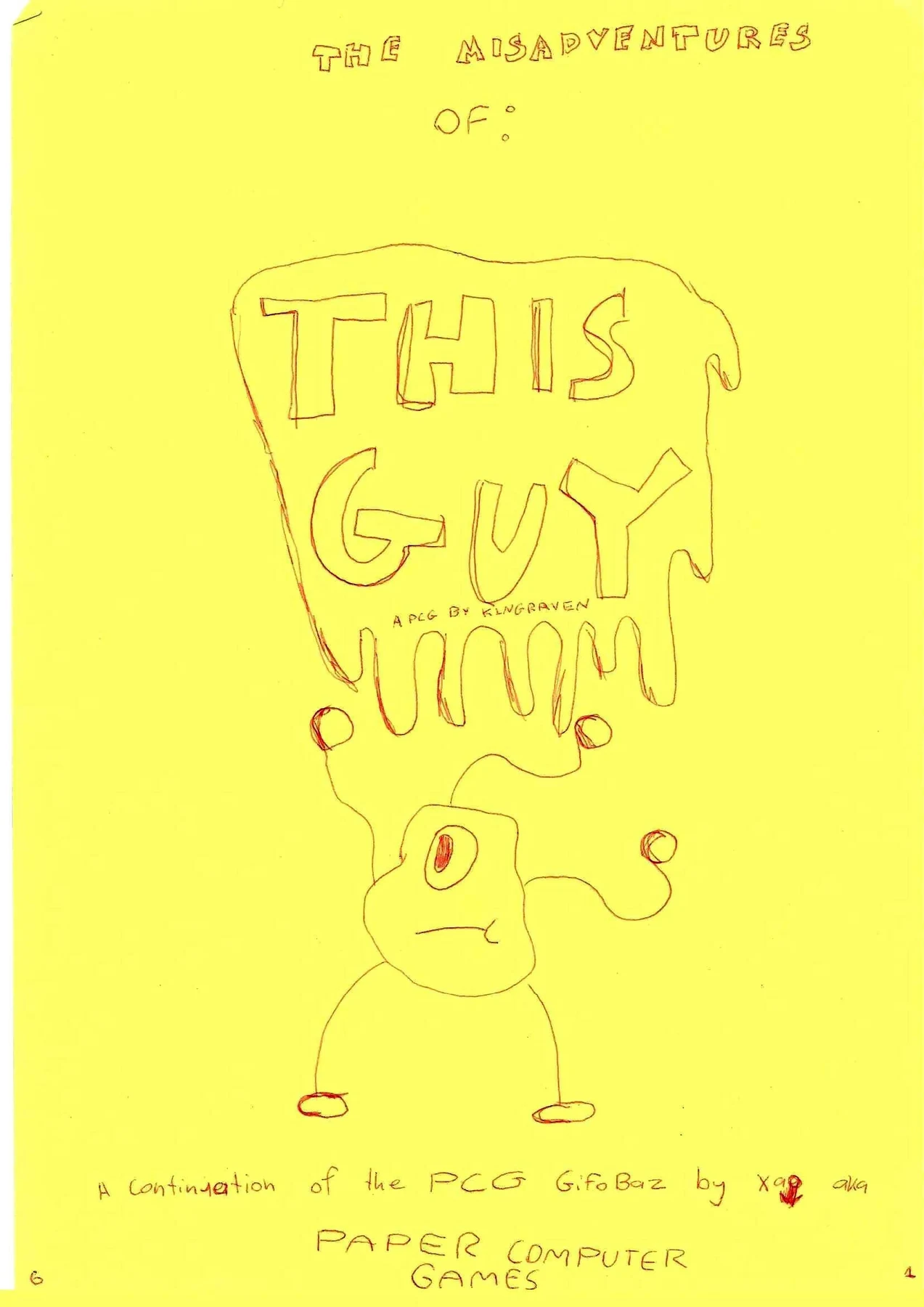 The Misadventures' Of This Guy' The Paper Computer Game cover